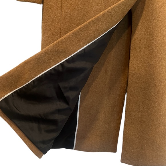 Club Monaco Slim Tailored Wool Trench Coat Women Size M Camel Single Breasted - Picture 9 of 16